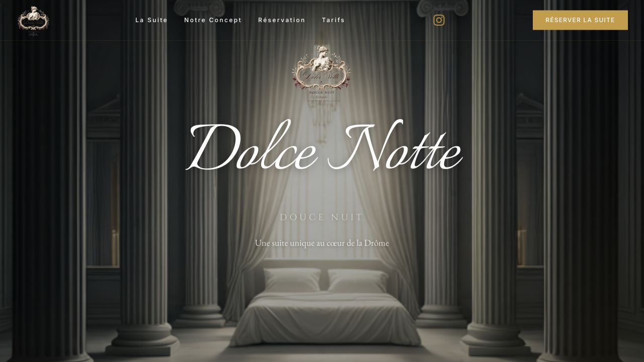 Page d’accueil du site Dolce Notte
