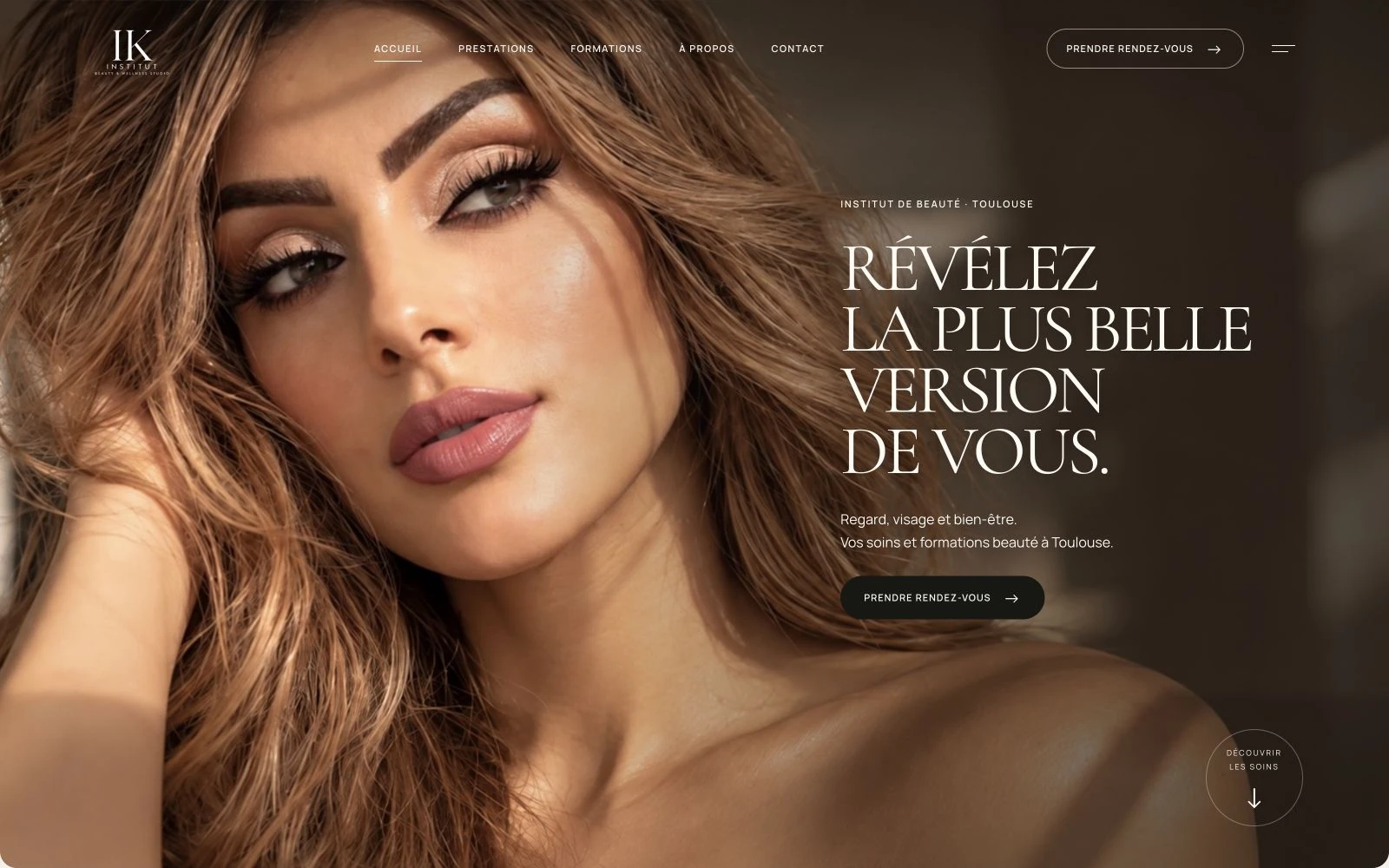 Capture de la page d’accueil du site IK Institut